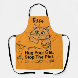 Knuffel met je kat, stop de samenzwering schort