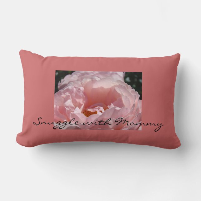 Knuffel met mama werp kussens Roze Roos (Voorkant)