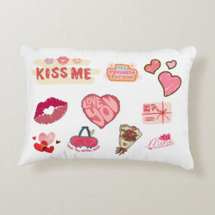 Knuffel met sticker van liefde accent kussen