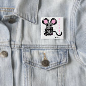 Knuffel Mooska Muisknop Vierkante Button 5,1 Cm (In situ)