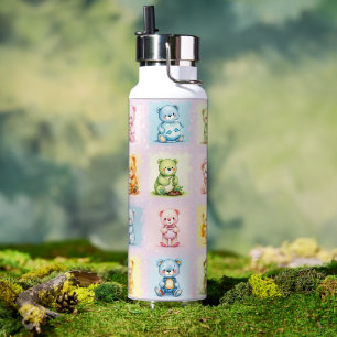 Knuffel Multibeer Collage en Speelgoed Naadloos Pa Waterfles