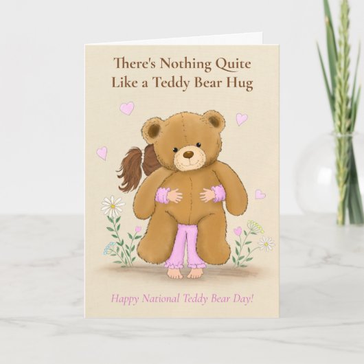 Knuffel nationale teddybeer dag kaart (Voorkant)