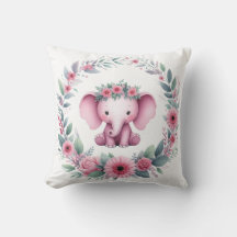 Knuffel Olifant Kussen in Roze
