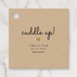 Knuffel Omhoog Winter Bruiloft Deken of Shawl Rust Bedankjes Labels