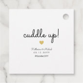 Knuffel Omhoog Winter Bruiloft Deken of Shawl Rust Bedankjes Labels (Achterkant)