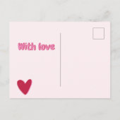 Knuffel op afstand! Groot roze hart Briefkaart (Achterkant)