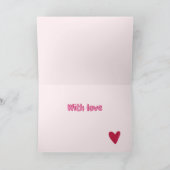 Knuffel op afstand! Groot roze hart Kaart (Binnen)