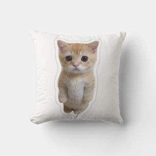 Knuffel Oranje Staand Kattenpoesje Overtrek Kussen