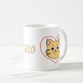 Knuffel Oranje Tabby Kat Hart Mok - Geschenk voor  (Voorkant rechts)