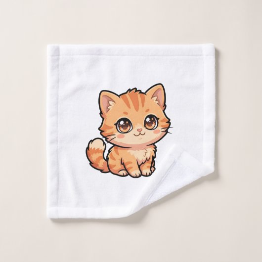 Knuffel Oranje Tabby Poes Bad Handdoek (Wasdoekje)