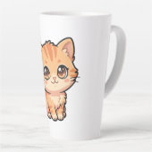 Knuffel Oranje Tabby Poes Latte Mok (Rechterhoek)