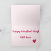 Knuffel over lange afstand! Grote Roze Hart Valent Kaart (Binnen)