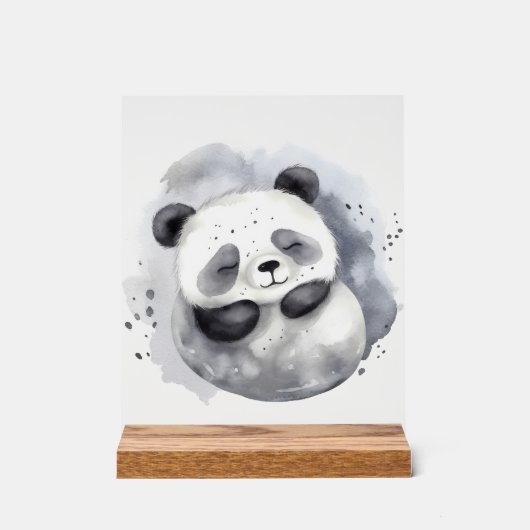 Knuffel Panda Acryl Bord (Voorkant)