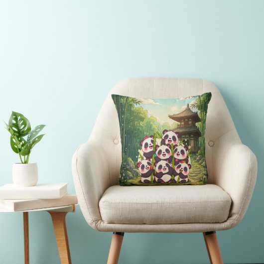 Knuffel Panda Bamboetuin Kussen (Stoel)