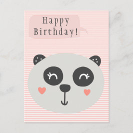 Knuffel Panda Beer - Kinderverjaardag Briefkaart