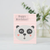 Knuffel Panda Beer - Kinderverjaardag Briefkaart (Staand voorkant)