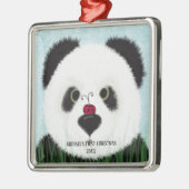 Knuffel Panda Beer Metalen Kerstversiering Ornament (Links)