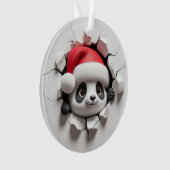Knuffel Panda Dubbelzijdige Kerst Ornament (voorkant)