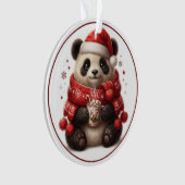 Knuffel Panda Kerst Ornament met Warme Chocolade (voorkant)
