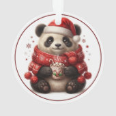Knuffel Panda Kerst Ornament met Warme Chocolade (achterkant)