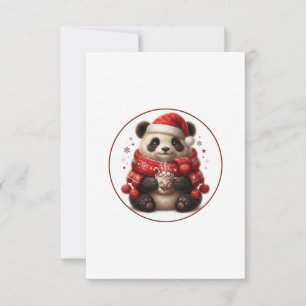 Knuffel Panda Kerst Ornament met Warme Chocolade Bedankkaart