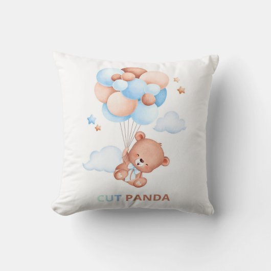 Knuffel Panda met Ballonnen Kussen – Adorable Kawa (Voorkant)