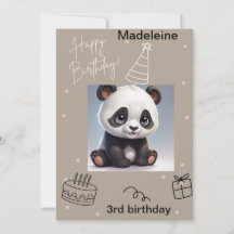 Knuffel panda, Verjaardagskaart Beschrijfbaar
