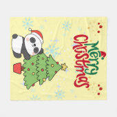 knuffel panda vrolijk kerstdeken fleece deken (Voorkant (Horizontaal))