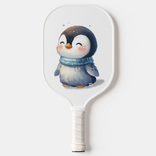 Knuffel Pinguïn Baby Pickleball Paddle (Voorkant)