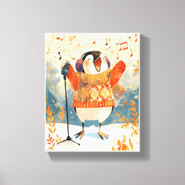 Knuffel Pinguïn Kerst Dieren Kinderkamer Kunst Can Canvas Afdruk
