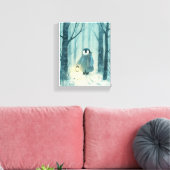 Knuffel Pinguïn  Winterkinderkamer Muurkunst Canva Canvas Afdruk (Insitu (Woonkamer))