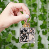 Knuffel puppy zwangerschapsaankondiging sleutelhanger (Hand)