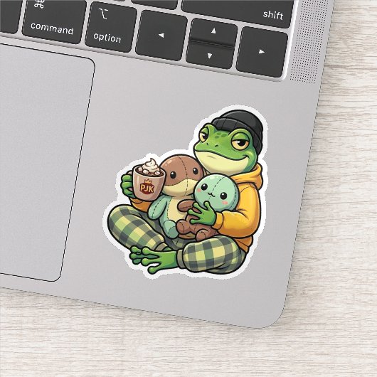 Knuffel Pyjama Kikker Sticker (Detail)
