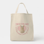 Knuffel Roze Konijn Tote Bag (Achterkant)