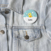 Knuffel Rubber Eendje in Bubbelbad Kinderen Naam K Ronde Button 5,7 Cm (In situ)