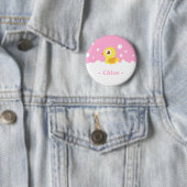 Knuffel Rubber Eendje in Bubbelbad Ronde Button 5,7 Cm (In situ)