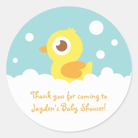 Knuffel Rubber Eendje in Bubbelbad Ronde Sticker (Voorkant)