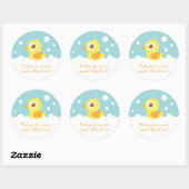 Knuffel Rubber Eendje in Bubbelbad Ronde Sticker (Vel)