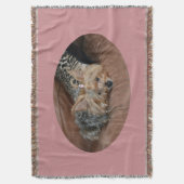 Knuffel schattig slaperig Yorkie puppy roze gooi d Deken (Voorkant Verticaal)