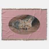Knuffel schattig slaperig Yorkie puppy roze gooi d Deken (Voorkant)