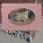Knuffel schattig slaperig Yorkie puppy roze gooi d Deken