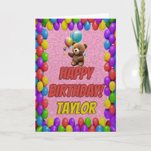 Knuffel Schattige Teddy Bear Groet Happy Birthday Kaart