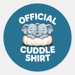 Knuffel shirt Schattige baby olifant Knuffel Ronde Sticker