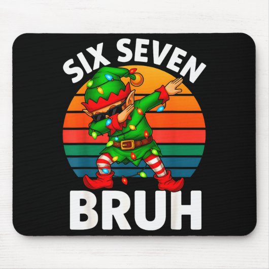 Knuffel Six Seven 6 7 Meme Dabbing Elf Prettig Ker Muismat (Voorkant)