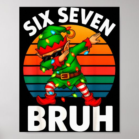 Knuffel Six Seven 6 7 Meme Dabbing Elf Prettig Ker Poster (Voorkant)