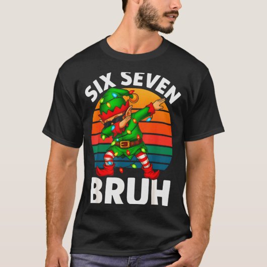 Knuffel Six Seven 6 7 Meme Dabbing Elf Prettig Ker T-shirt (Voorkant)
