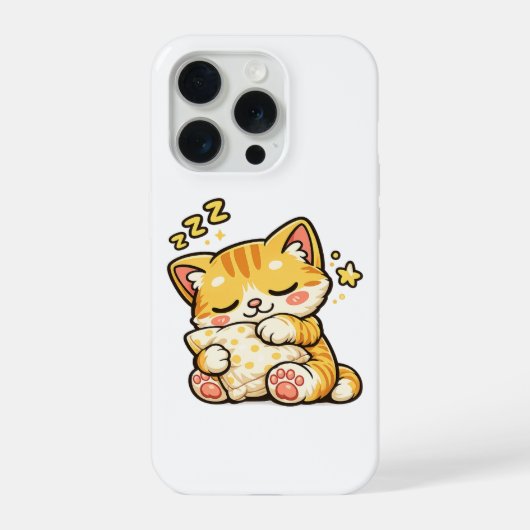 Knuffel slaapkat kussen iPhone hoesje (Achterkant)