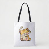 Knuffel slaapkat kussen tote bag (Voorkant)