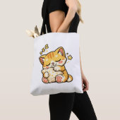 Knuffel slaapkat kussen tote bag (Dichtbij)