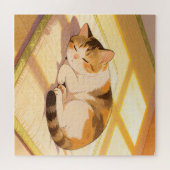 Knuffel slaapkat puzzel (Horizontaal)